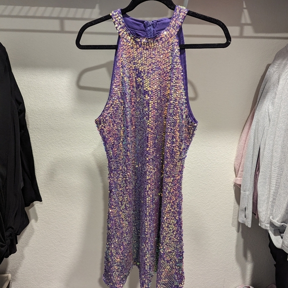 SHEIN BAE sequin halter neck zip back dress - Picture 8 of 10
